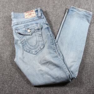 True Religion Geno Relaxed Slim Flap Pocket Jeans Men’s 36x32 Distressed